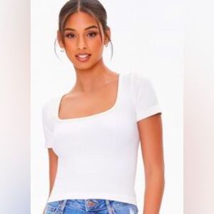 NWT Square-neck cropped tee